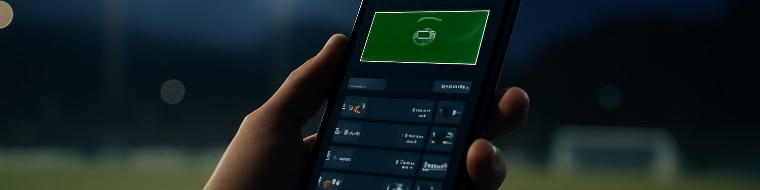 Un teléfono móvil con una app de apuestas abierta sobre una mesa oscura, imagen de esta comparativa de casas de apuestas con app